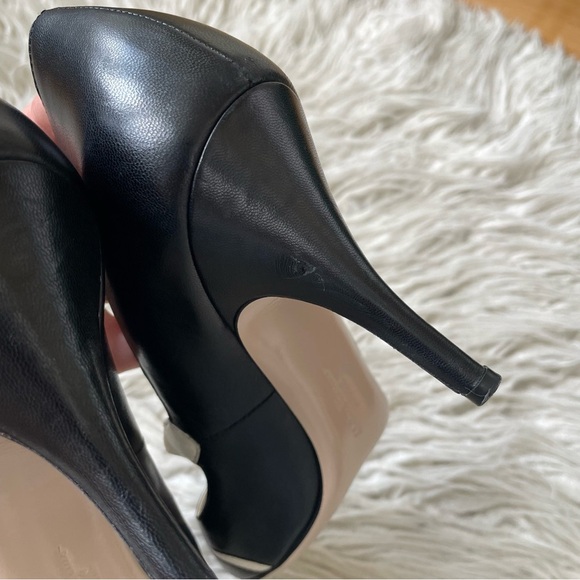 Salvatore Ferragamo Leather Colorblock Black Ivory Mary Jane Pointe Toe Pump 8.5 - Picture 10 of 11
